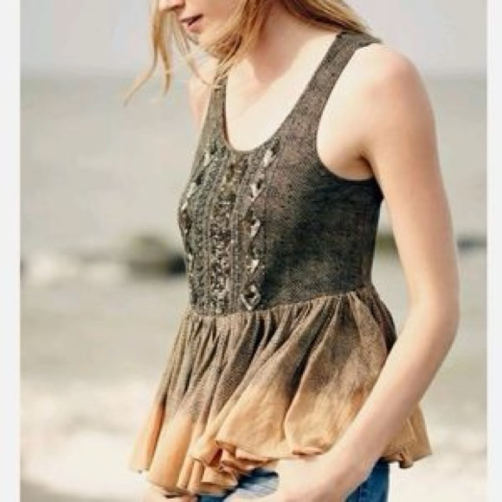 Anthropologie Akemi + Kin beaded tank top